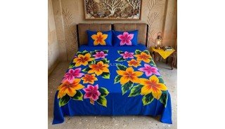 Hand Painted Rayon Bedsheet One Sets